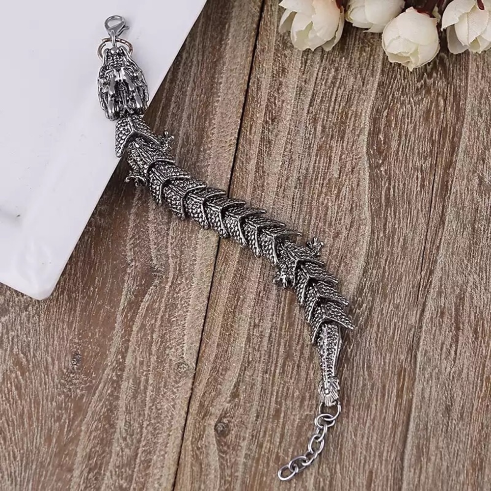 Dragon Charm Stainless Steel Bracelet - Picture 2 of 6